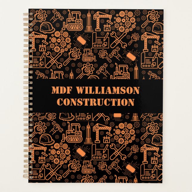 Agenda Ingeniero arquitectónico negro y marrón (Anverso)