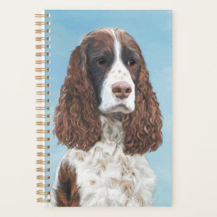 Agenda Inglés Springer Spaniel Pintura Original Perro Art