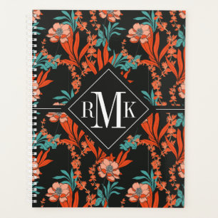Agenda Inicial Naranja Resumen Patrón floral