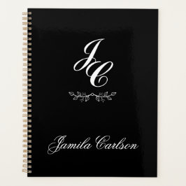 Agenda iniciales personales y nombre minimalista