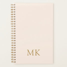 Agenda Iniciales personalizadas de monograma Rubor con or