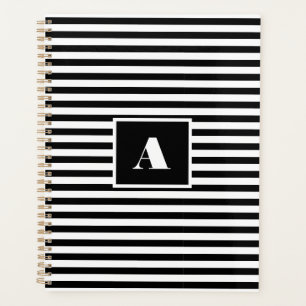 Agenda Iniciales personalizados Banda negra y blanca