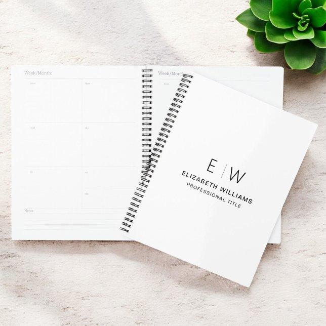 Agenda Inicio profesional de monograma blanco (Subido por el creador)