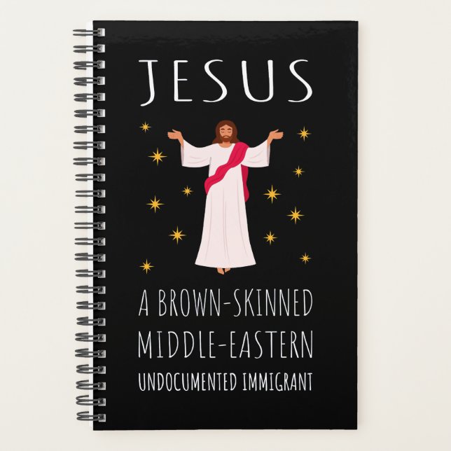 Agenda Inmigrante indocumentado de piel morena de Jesús (Anverso)