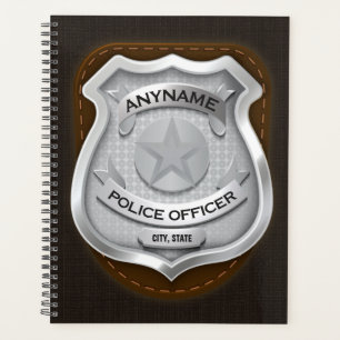 Agenda Insignia de NOMBRE de policía de sheriff