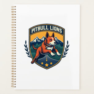 Agenda Insignia deportiva de mascota vintage de leones Pi