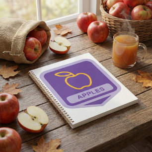 Agenda Insignia Purple Apple Design Fruit Lover