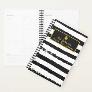 Agenda Inspira amor de enseñanza Black Stripes Gold Ap
