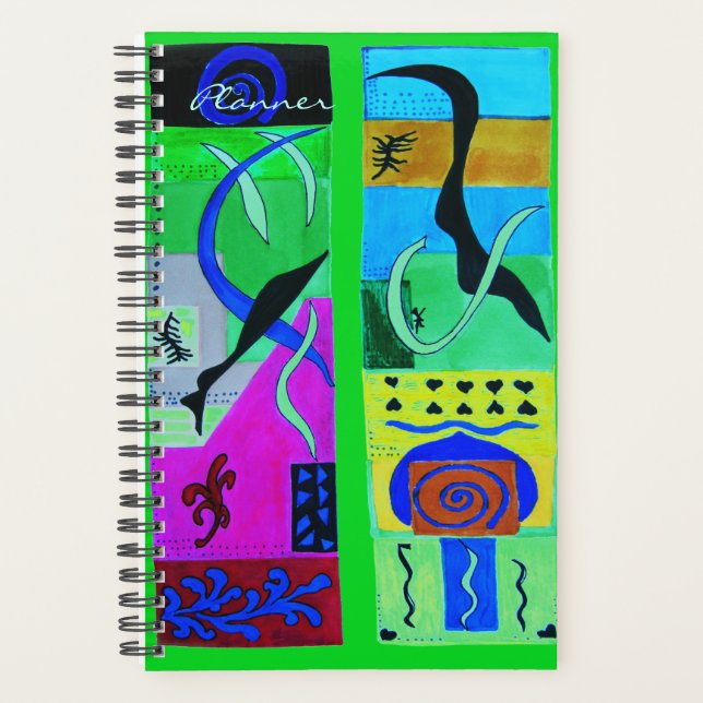 Agenda Inspiración abstracta azul moderna de Matisse (Anverso)