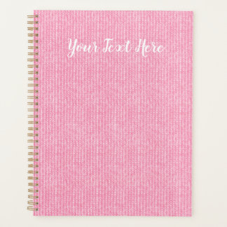 Agenda Inspiración de Knit rosado de texto personalizado
