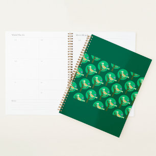 Agenda Inspiración de la naturaleza del patrón verde de p