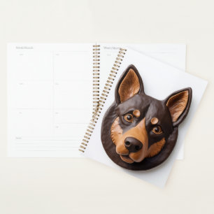 Agenda Inspiración en 3D del perro Kelpie australiano