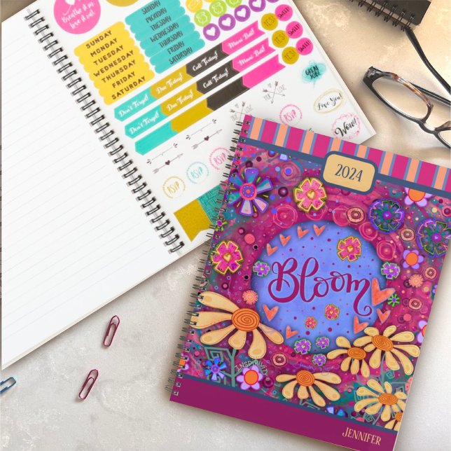 Agenda Inspirador Bonito Floral Bloom Fun Personalizado (Subido por el creador)