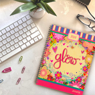 Agenda Inspirador Bonito Floral Brillo Diversión Personal