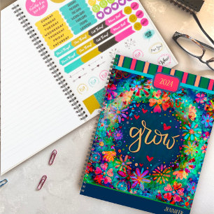 Agenda Inspirador Bonito Floral Grow Fun personalizado