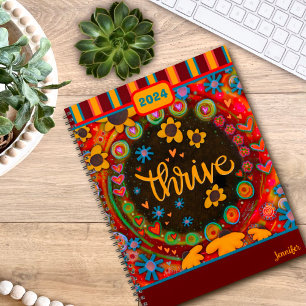 Agenda Inspirador Bonito Floral Thrive Diversión Personal