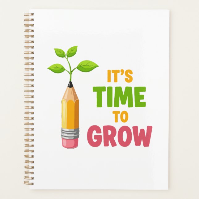 Agenda Inspirational "It's Time to Grow" Pencil Plant  (Anverso)