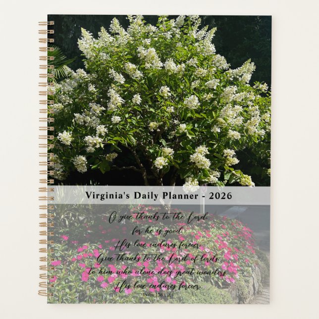 Agenda Inspirational Quote Flower Photo Daily Planner (Anverso)