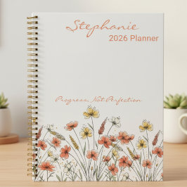 Agenda Inspirational Wildflower Progress Planner