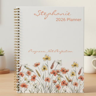 Agenda Inspirational Wildflower Progress Planner