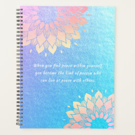 Agenda Instructor de Meditación de Yoga Blue Gold Mandala