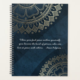 Agenda Instructor de Meditación de Yoga Blue Gold Mandala