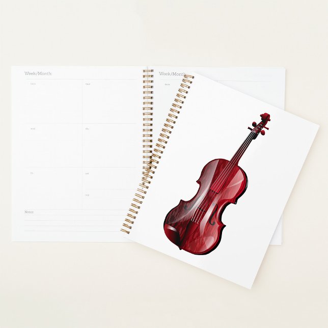 Agenda Instrumento Musical de Violín Rojo Elegante (Subido por el creador)