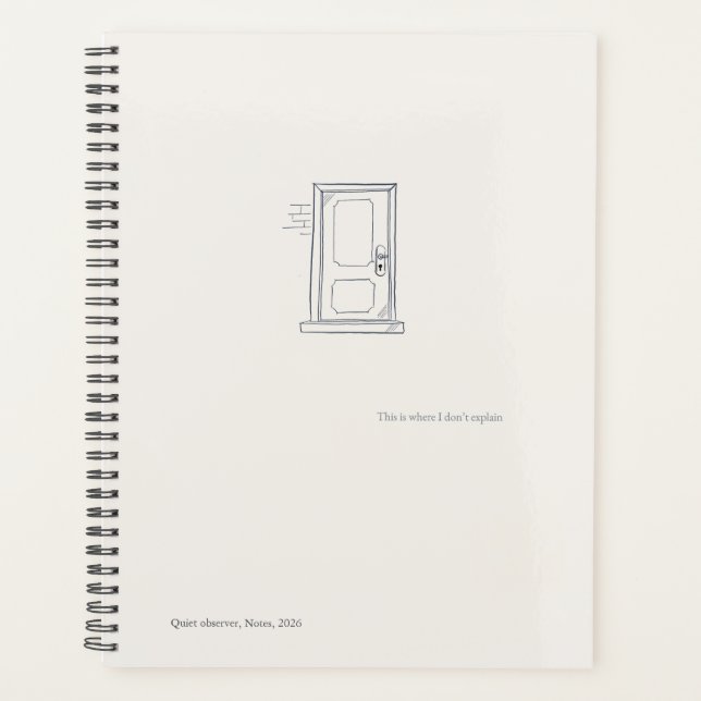 Agenda Introvert Quiet Solitude Minimal Line Art Planner (Anverso)
