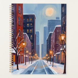 Agenda Invierno de Boston Acuarela de la ciudad de Mass