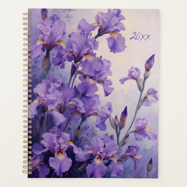 Agenda Iris Floral Spiral-Bound Planner Botanical Spring (Anverso)