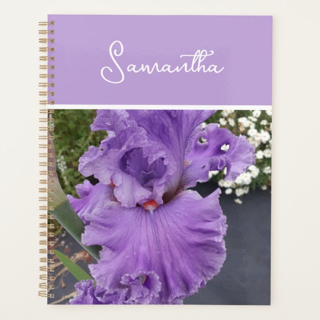 Agenda Iris Flores Flores Lavanda Púrpura Lilac Apron (Anverso)