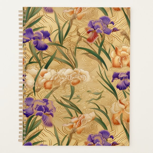 Agenda Iris Flower Chiyogami Planner (Anverso)