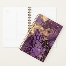 Agenda iris tinta dorada en remolino :