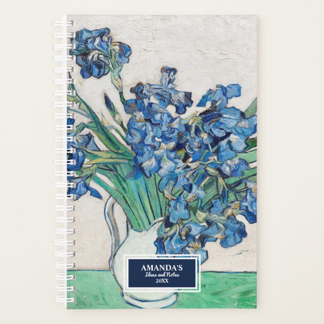 Agenda Irises En Una Pintura De Van Gogh De Vase (Anverso)