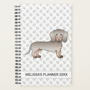 Agenda Isabella y Tan Pelo Corto Perro Dachshund y Texto