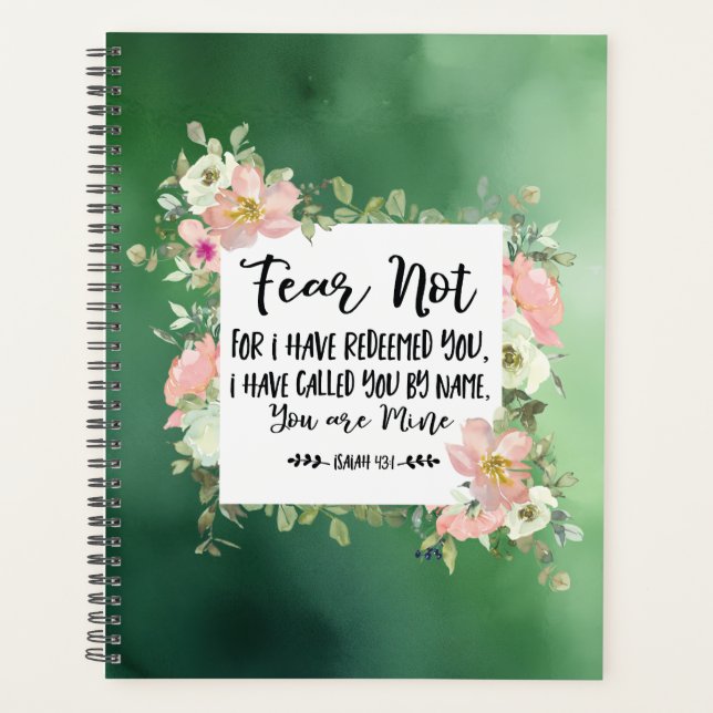 Agenda Isaías 43:1 No Teme Porque Te Haya Reparado La Bib (Anverso)