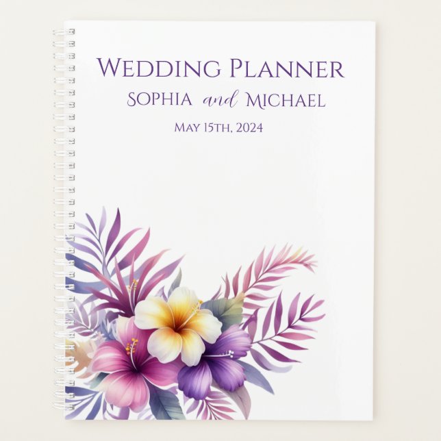 Agenda Isla de acuarela Romance-Boda-Planner (Anverso)