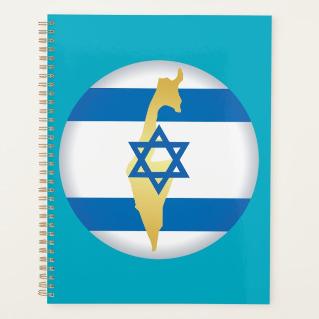 Agenda Israel Flag and Map Blue Star of David Emblem (Anverso)