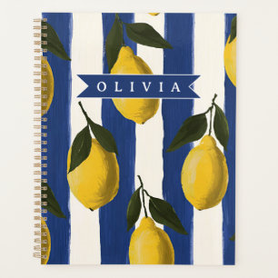 Agenda Italiano Personalizado de Limón Rayado Costero
