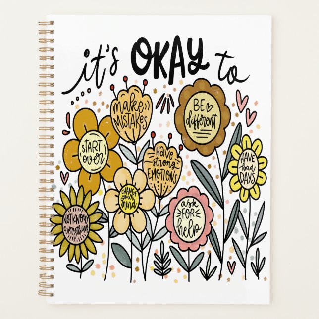 Agenda It's Okay To Boho Floral Planner (Anverso)