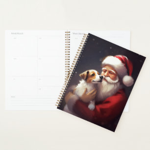 Agenda Jack Russell Con Navidades festivos de Santa Claus