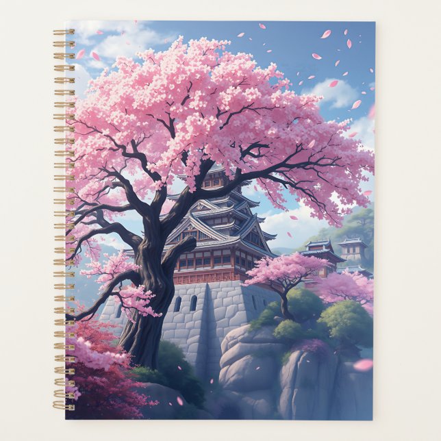 Agenda Japanese Castle in Cherry Blossom Spring – Elegant (Anverso)