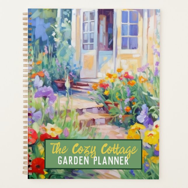 Agenda Jardín de casetas de acuarela personalizado (Anverso)