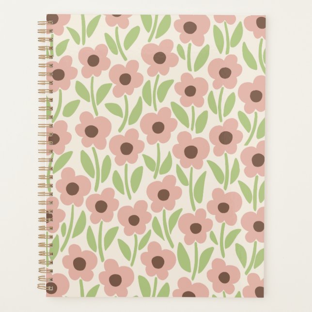 Agenda Jardín de flores de tiza Retro inspirado en pastel (Anverso)