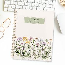 Agenda Jardín de flores silvestres con nombre personaliza