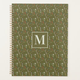 Agenda Jardín de flores silvestres Monograma Forest Green