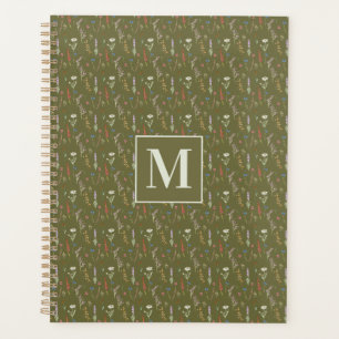 Agenda Jardín de flores silvestres Monograma Forest Green