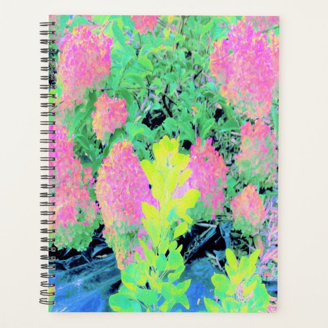 Agenda Jardín de hidrangea rosada con oliva amarilla (Anverso)