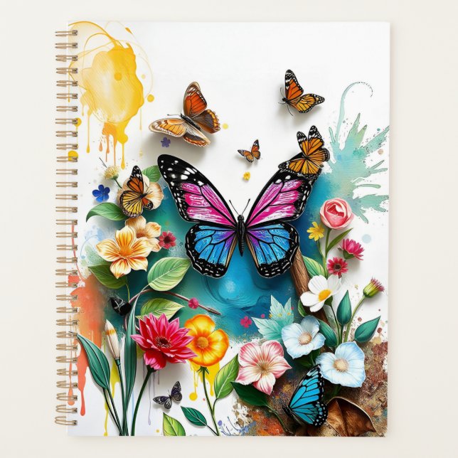 Agenda Jardín de mariposas vibrante | Diseño inspirado de (Anverso)