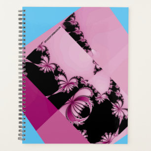 Agenda Jardín fractal rosa y azul
